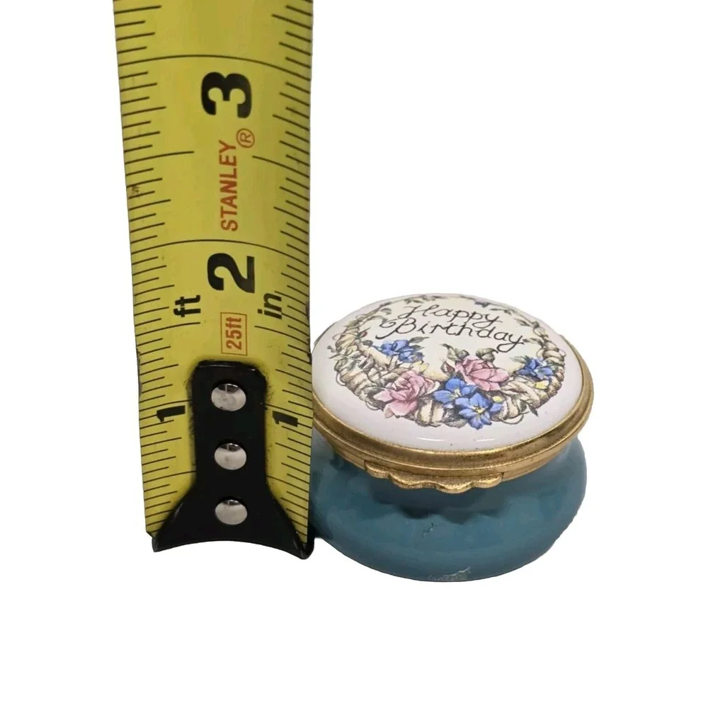 Kingsley Enamels 'Happy Birthday' Porcelain Floral Trinket Box - Picture 5 of 5